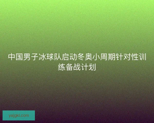 中国男子冰球队启动冬奥小周期针对性训练备战计划 中国男子冰球队启动冬奥小周期针对性训练备战计划